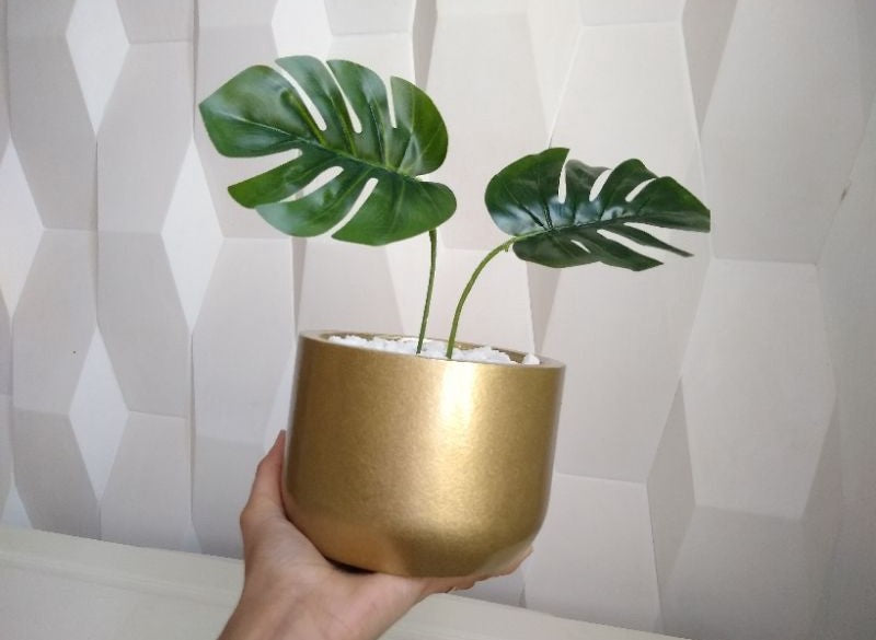 Vaso Decorativo Dourado Ouro para Plantas