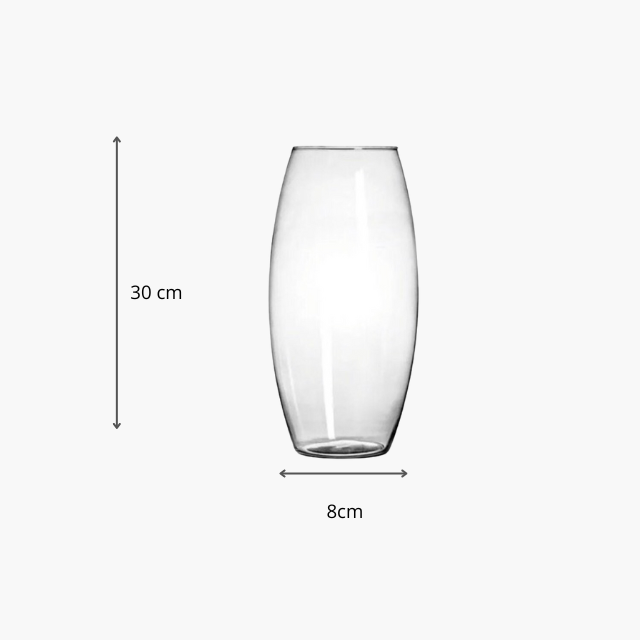 Vaso Vidro 30cm Decorativo Flores