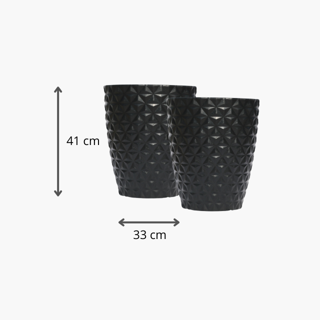 Kit 2 Vasos 41cm Polietileno Diamante Para Plantas