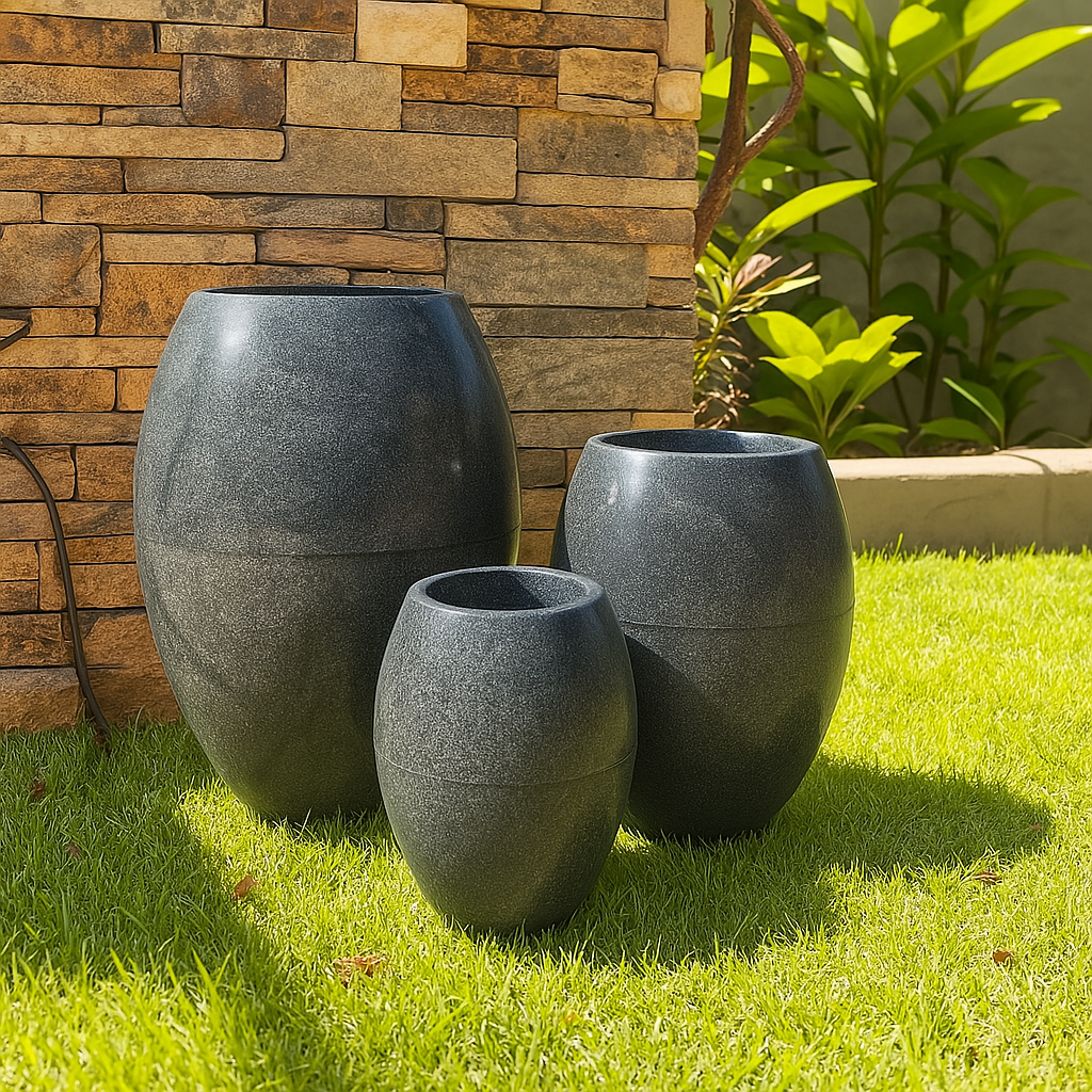 Kit 3 Vasos Polietileno para Plantas (Compre 1 Leve 3)