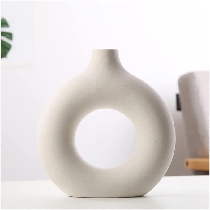 vasos nordicos,
vaso nórdico,
vaso estilo nórdico,
vaso escandinavo,
vaso cerâmica branco,
Vaso rosquinha,
Vaso donut,
vaso donnut,
vaso circular vazado