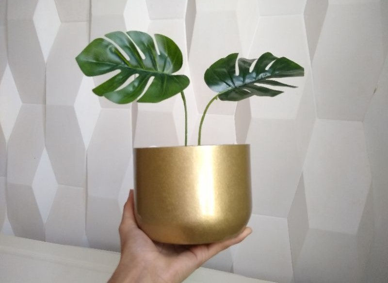 Vaso Decorativo Dourado Ouro para Plantas