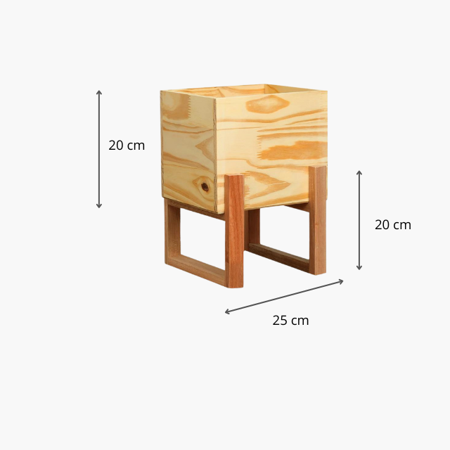 Cachepot Madeira Natural 20cm Industrial