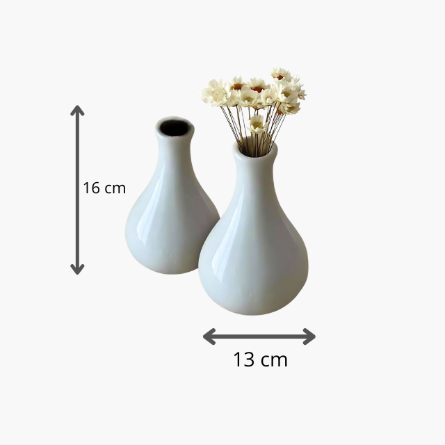 Kit 2 Vasinhos Decorativos para Flores Porcelana