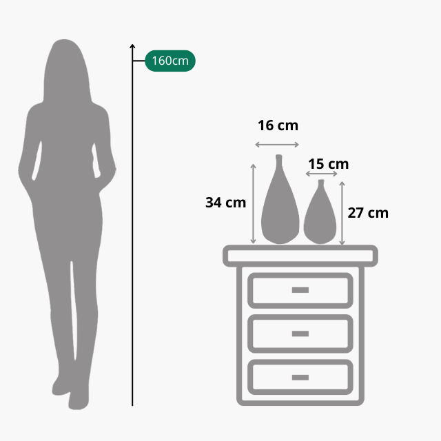 Dupla de Vasos de Cerâmica Oval