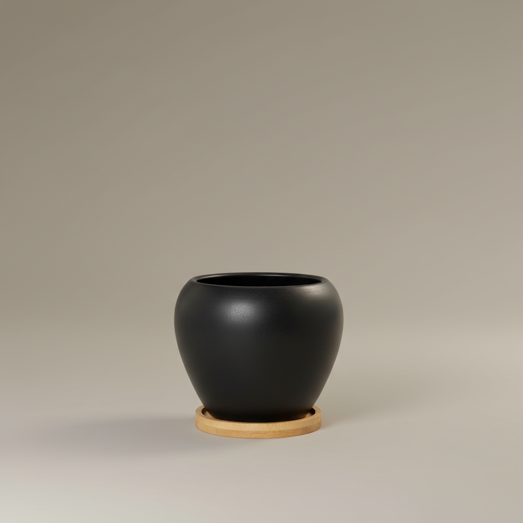 Cachepot Noir Orgânico — Série Contrastes