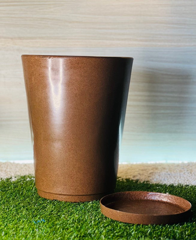 Vaso Coluna Liso Polietileno com Prato Coletor