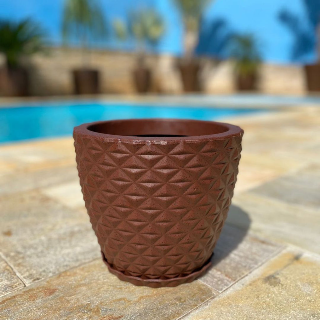 Vaso Coluna Diamante 20cm para Plantas Polietileno