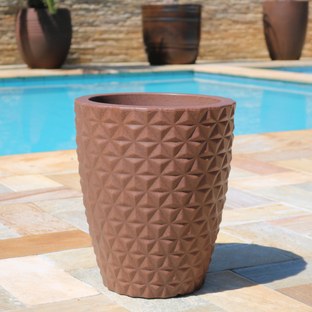 Vaso Coluna Diamante 41cm para Plantas Polietileno