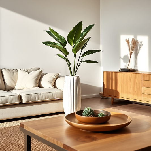 Guia definitivo de vasos para sala de estar: proporções, plantas e composições elegantes