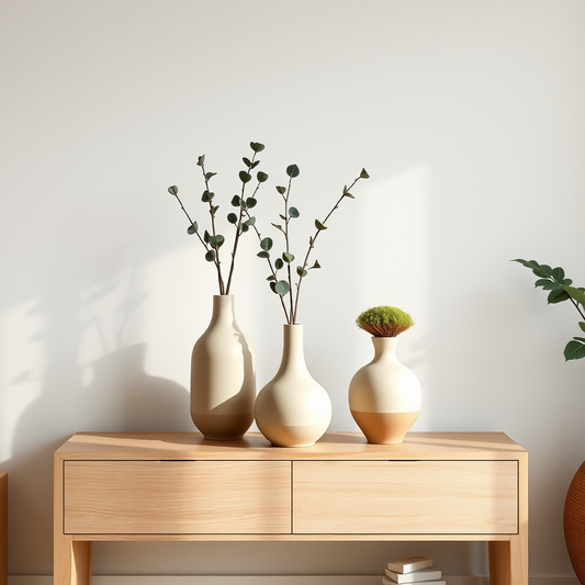 Trio de vasos decorativos: como montar composições equilibradas