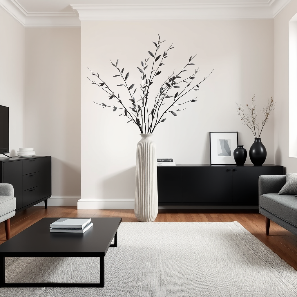 Vasos que combinam com móveis pretos