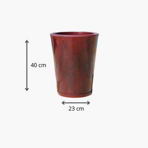 Vaso Coluna Liso 40cm para Plantas Polietileno com Prato