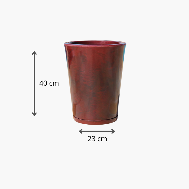 Vaso Coluna Liso 40cm para Plantas Polietileno com Prato