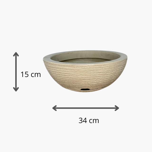 Vaso Bacia Decorativo 34cm Polietileno com Prato