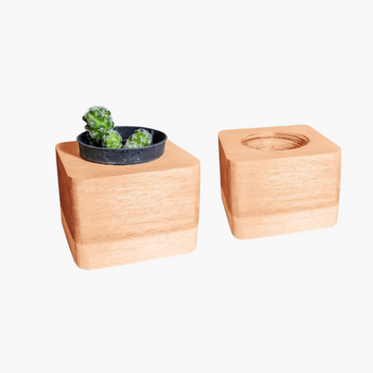 Kit 4 Cachepot Madeira para Plantas