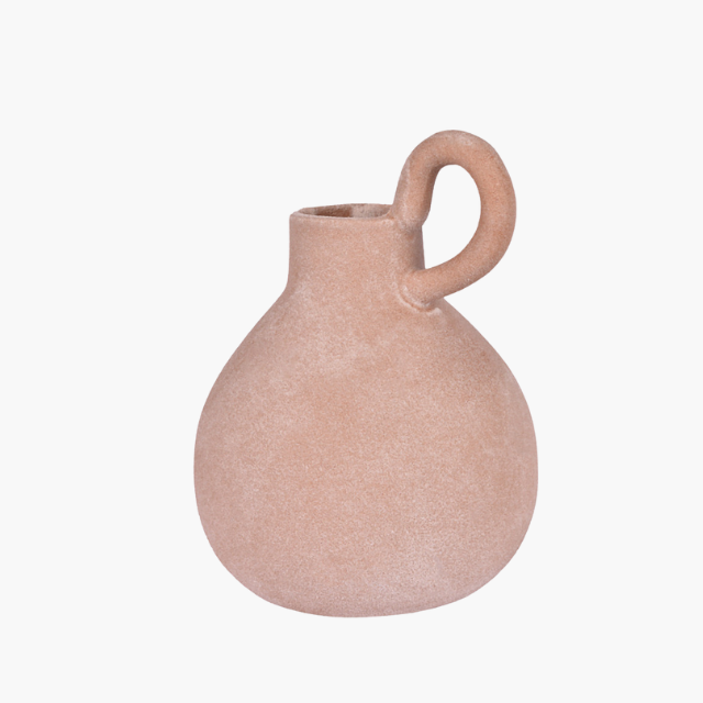 Vaso Minimalista com Alça Cerâmica Terracota