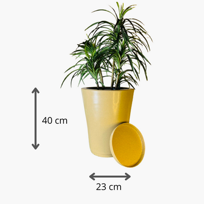 Vaso Coluna Liso Polietileno com Prato Coletor