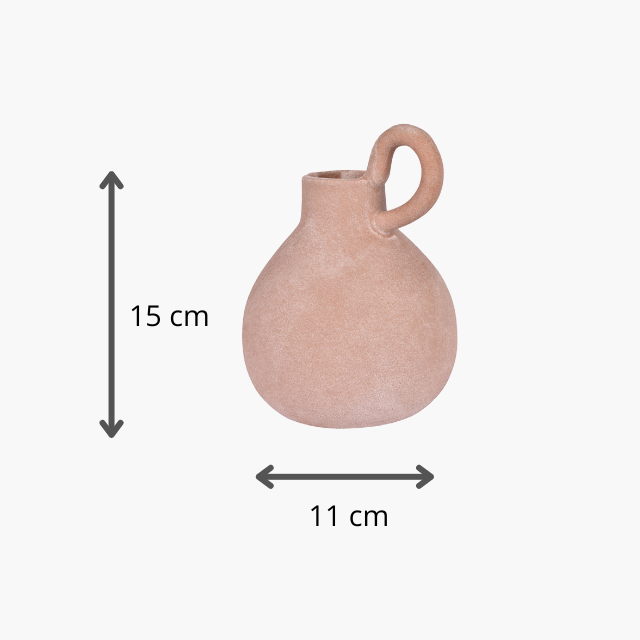 Vaso Minimalista com Alça Cerâmica Terracota