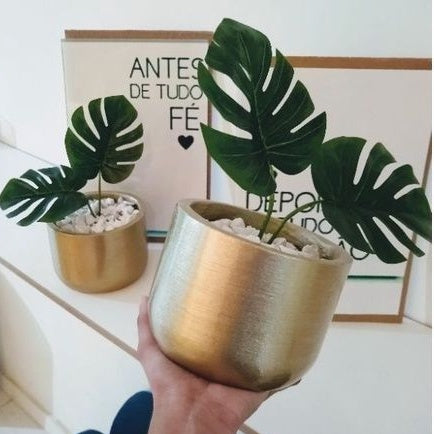 Vaso Decorativo Dourado Ouro para Plantas