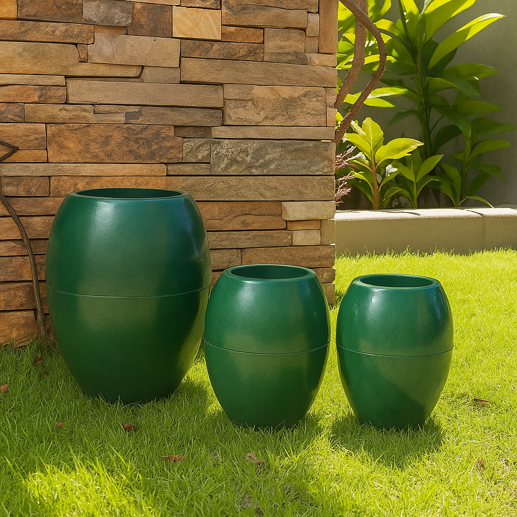 Kit 3 Vasos Polietileno para Plantas (Compre 1 Leve 3)