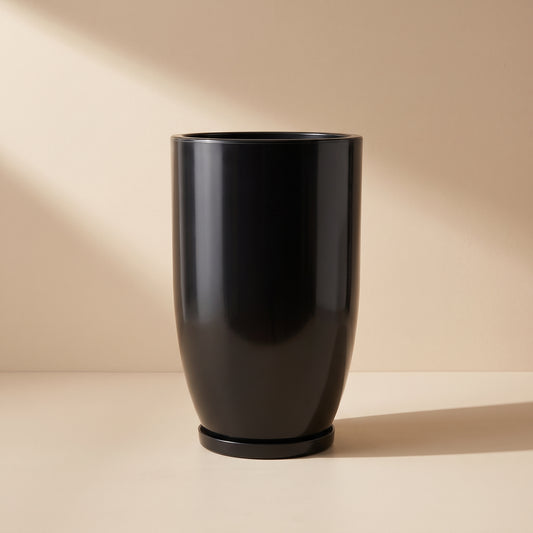 Vaso Cônico Obsidian — Preto Liso