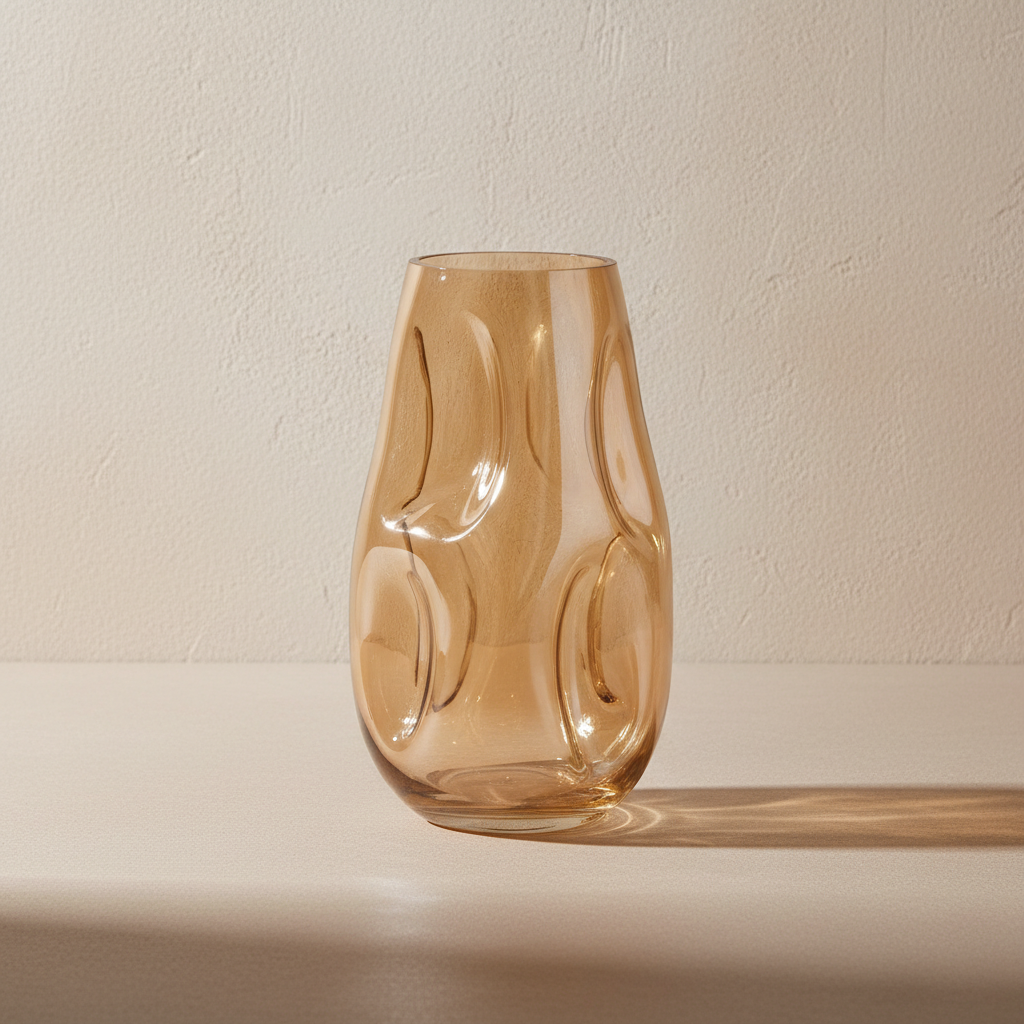 Vaso Escultural Orgânico Amber — Série Fluidez