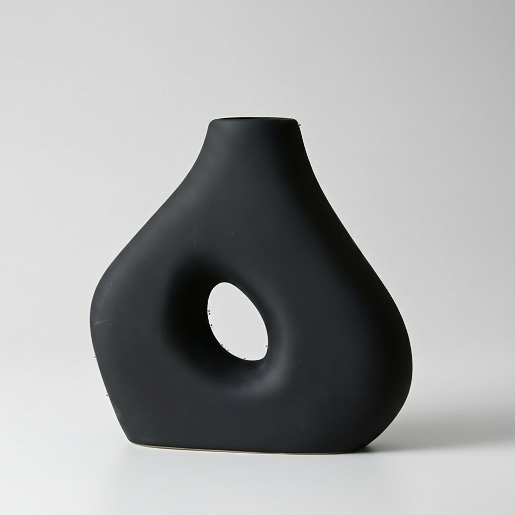 Vaso Orgânico Fluido - Preto Vulcânico