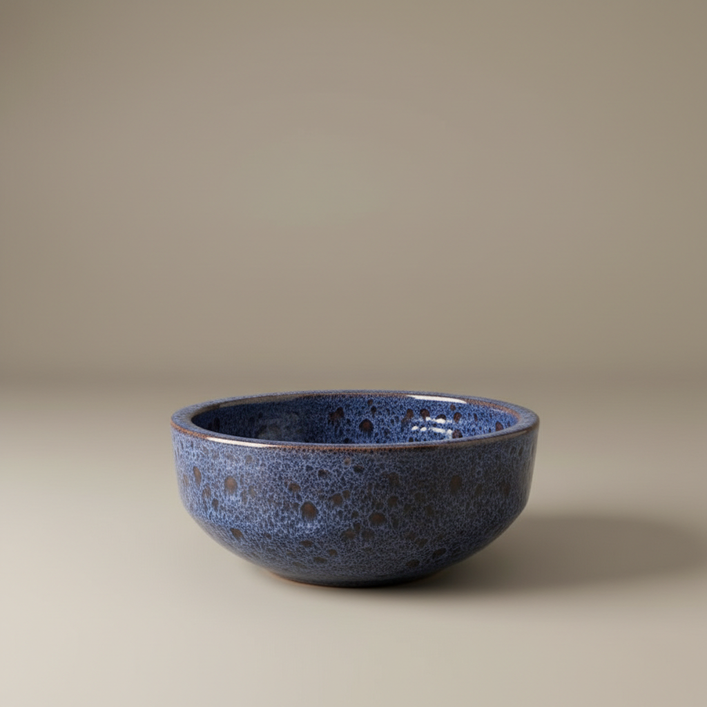 Bacia Escultural Indigo — Série Oceânica