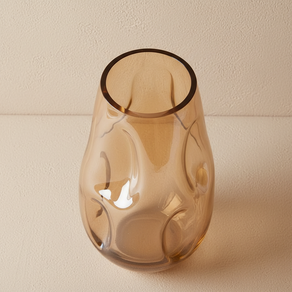 Vaso Escultural Orgânico Amber — Série Fluidez