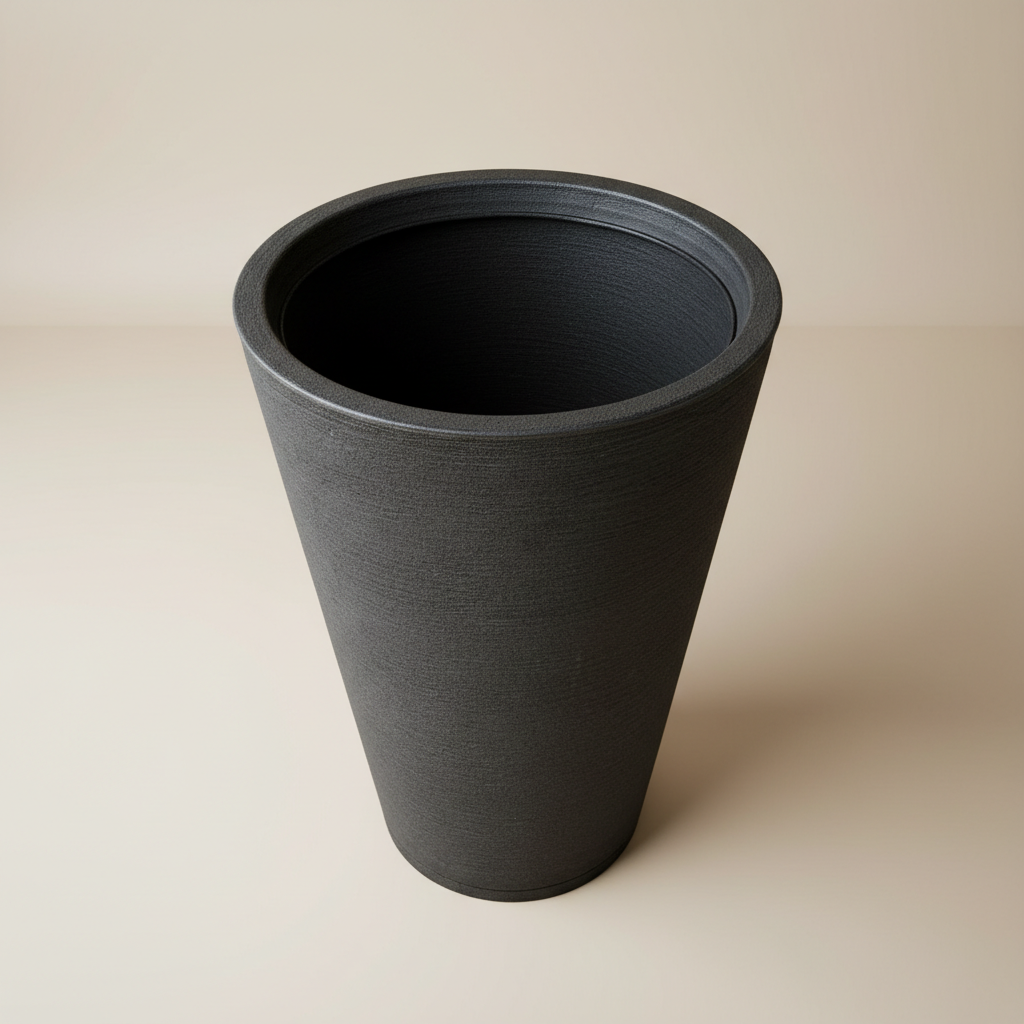 Vaso Cônico Vulcano - Textura Grafite
