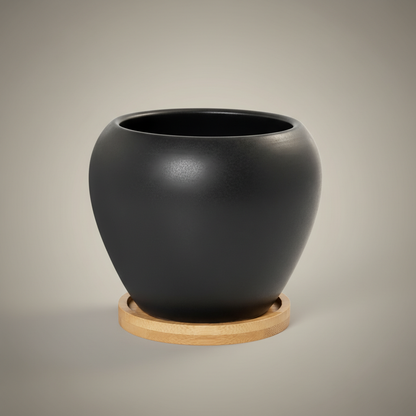 Cachepot Noir Orgânico — Série Contrastes