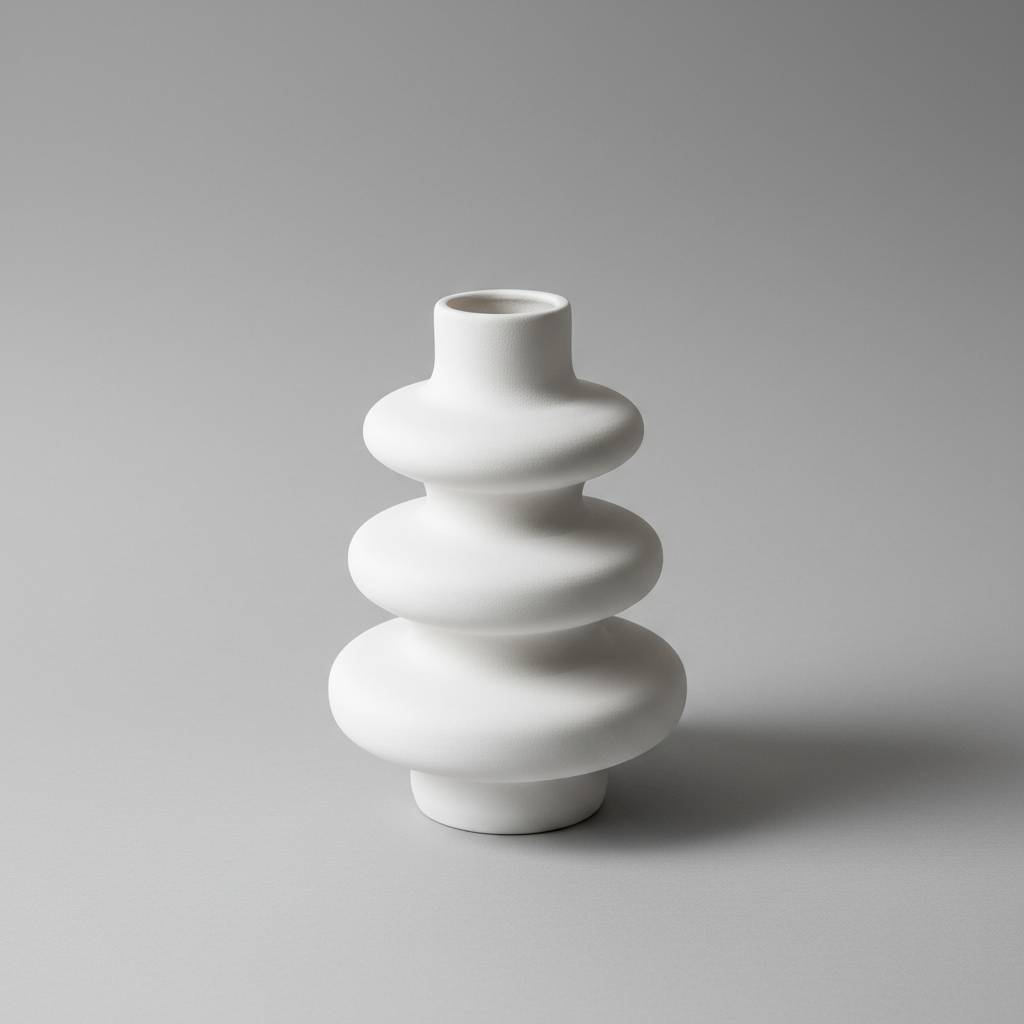 Vaso Totem Escultórico - Branco Matte