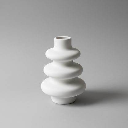 Vaso Totem Escultórico - Branco Matte