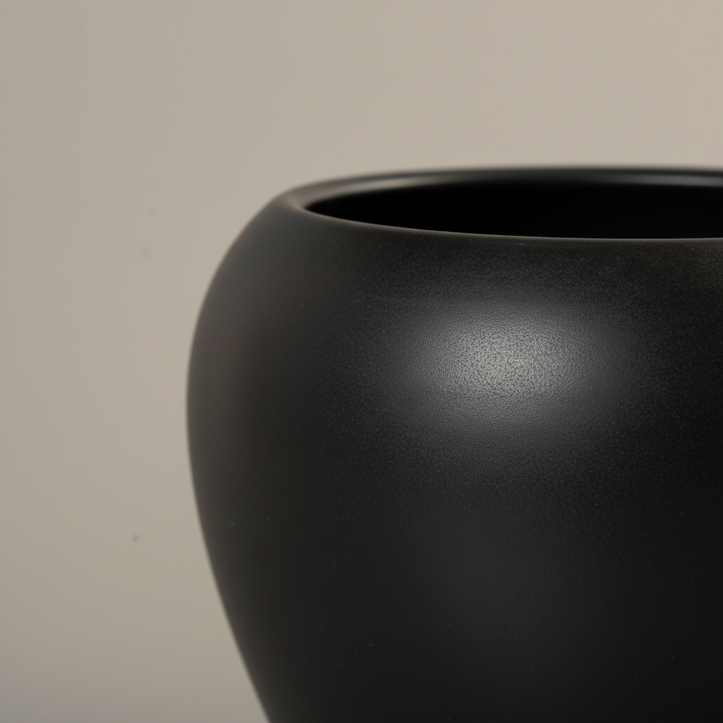 Cachepot Noir Orgânico — Série Contrastes