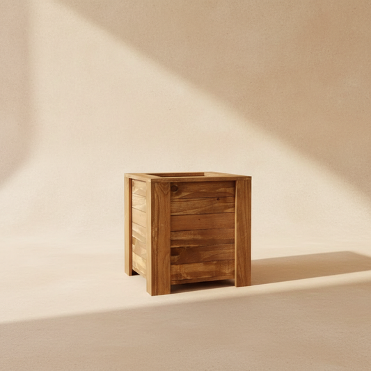 Cachepot Cube Wood — Série Natureza
