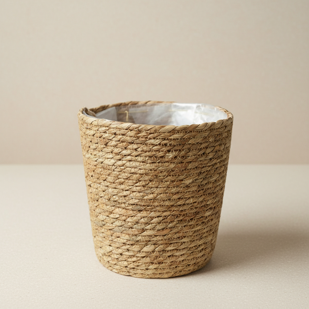 Cachepot de Palha Trançada — Série Natureza