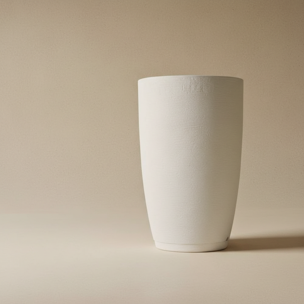 Vaso Coluna Atacama - Textura Branco Mineral