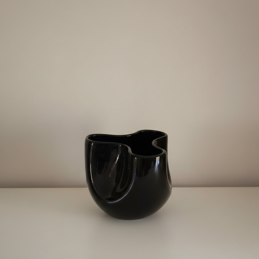 Vaso Escultural Noir — Série Sinuosa
