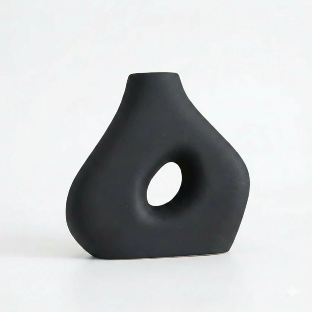 Vaso Orgânico Fluido - Preto Vulcânico