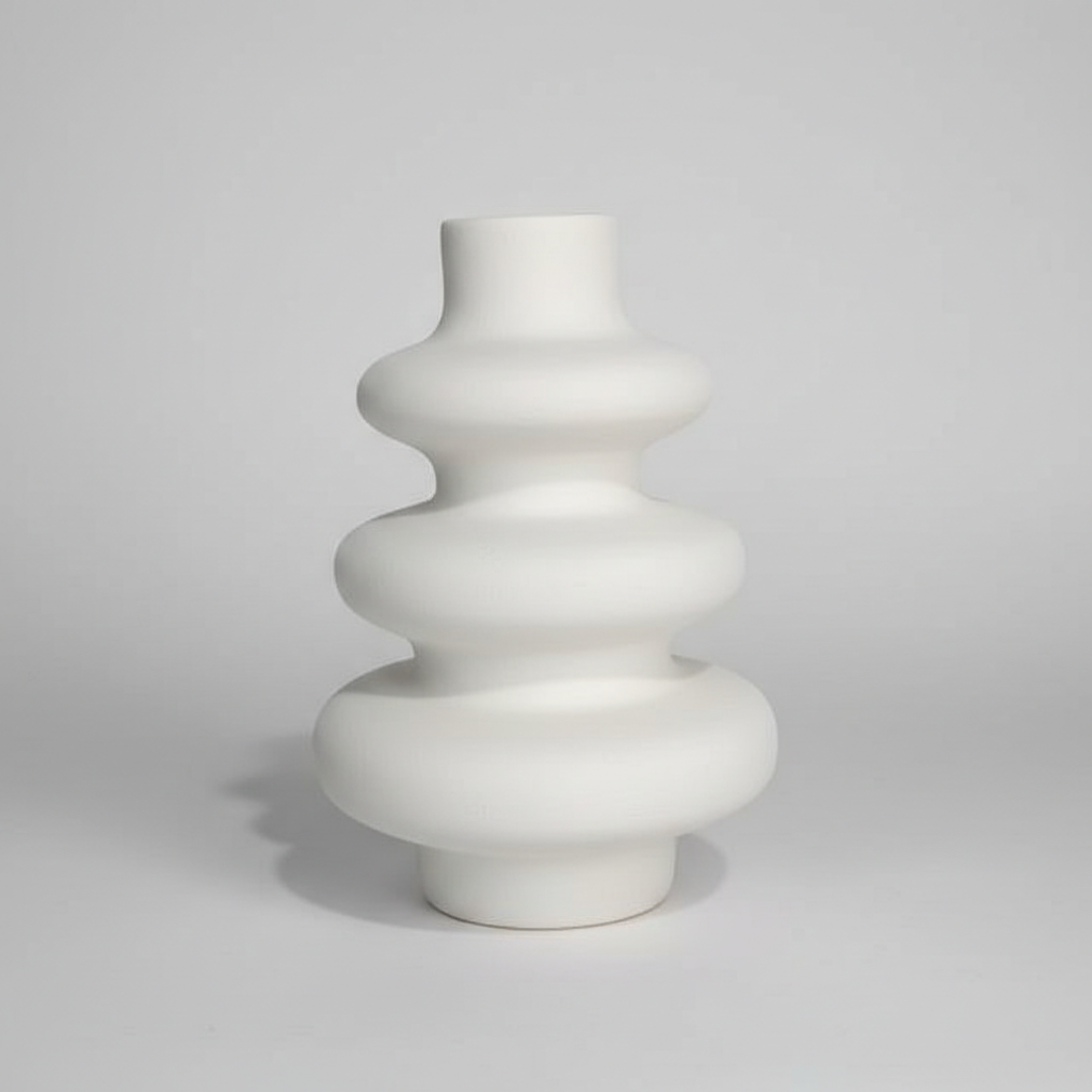 Vaso Totem Escultórico - Branco Matte