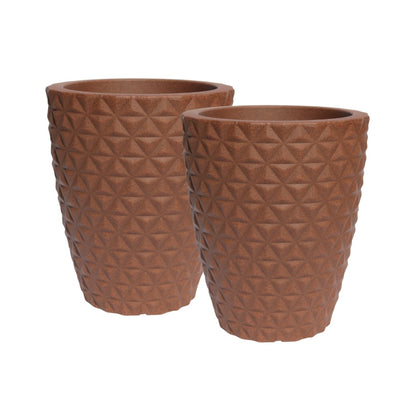 Kit 2 Vasos 41cm Polietileno Diamante Para Plantas