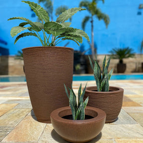 Kit 3 Vasos Polietileno Para Plantas Jardim