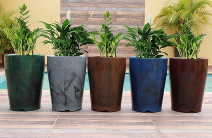 Vaso Coluna 40cm Cinza