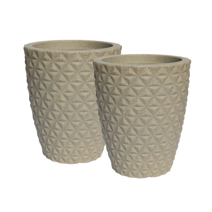 Kit 2 Vasos 41cm Polietileno Diamante Para Plantas