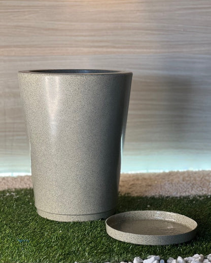 Vaso Coluna Liso Polietileno com Prato Coletor