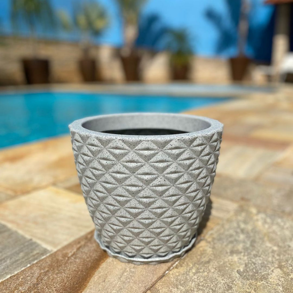 Vaso Coluna Diamante 20cm para Plantas Polietileno