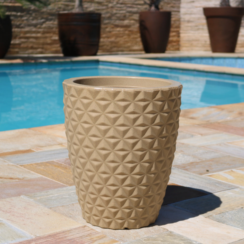 Vaso Coluna Diamante 41cm para Plantas Polietileno