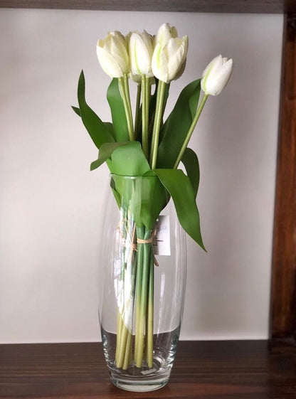 Vaso Vidro 30cm Decorativo Flores